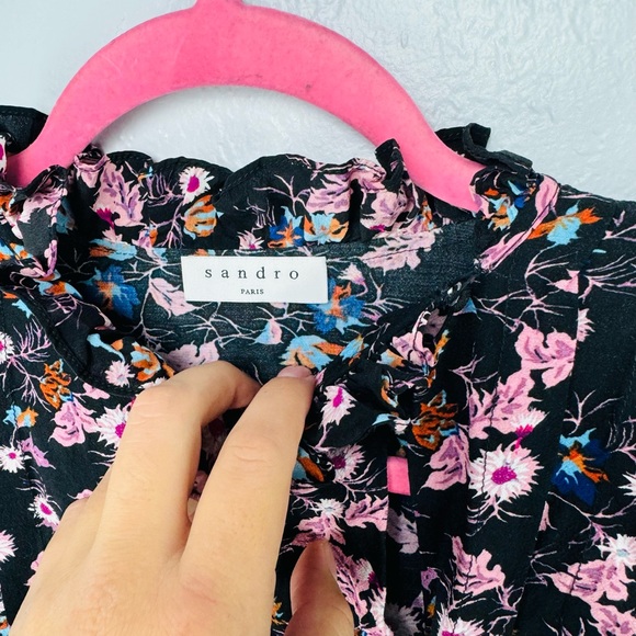 SANDRO Bouna Sleeveless Floral Ruffle Dress - Picture 6 of 10